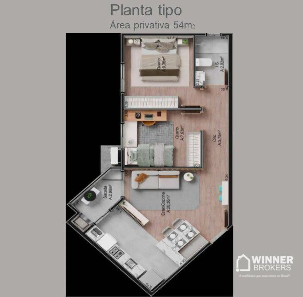 Apartamento, 2 quartos, 54 m² - Foto 10