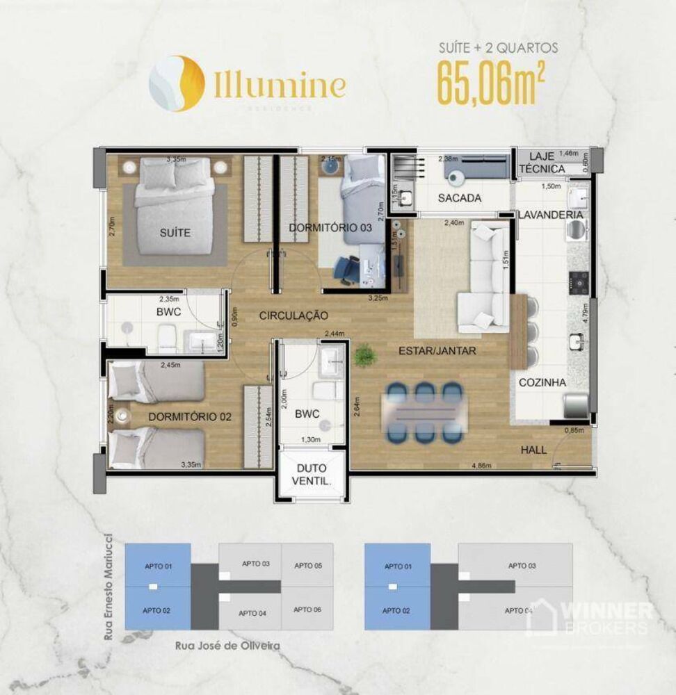 Apartamento, 3 quartos, 65 m² - Foto 3