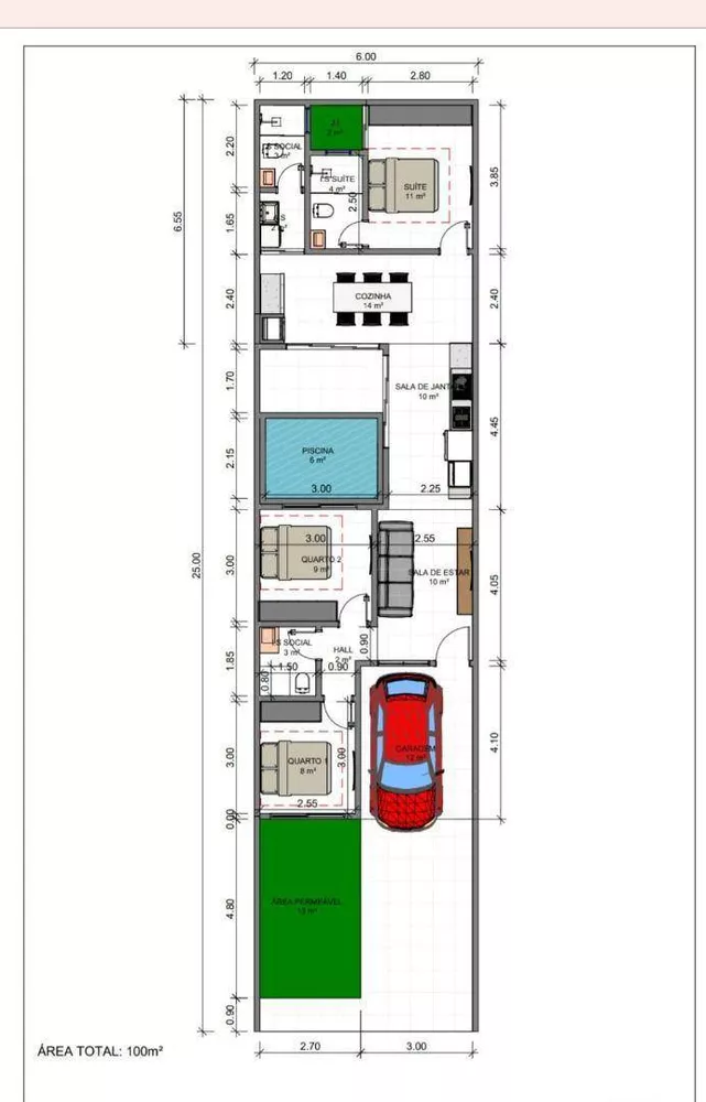 Casa à venda com 3 quartos, 100m² - Foto 2