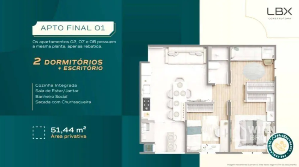 Apartamento, 2 quartos, 51 m² - Foto 4