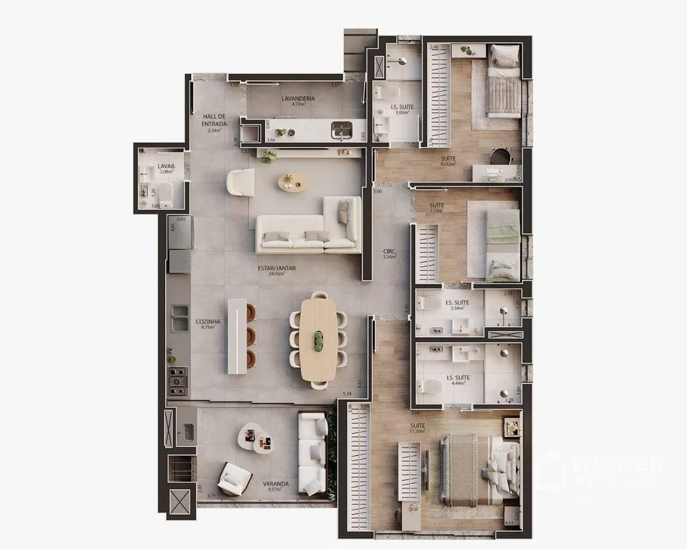 Apartamento, 3 quartos, 119 m² - Foto 9