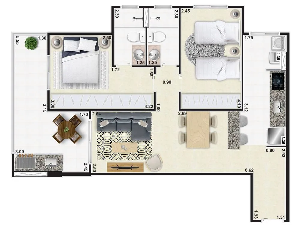 Apartamento, 2 quartos, 75 m² - Foto 4
