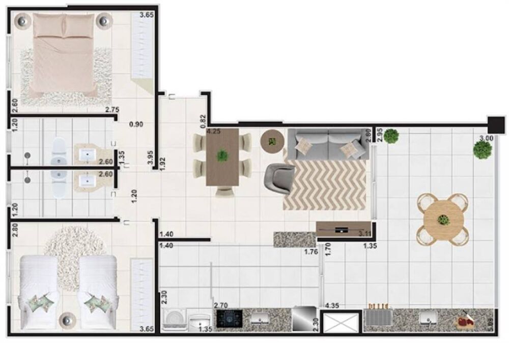 Apartamento, 2 quartos, 80 m² - Foto 1