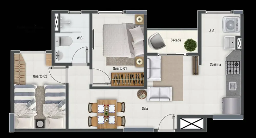 Apartamento, 2 quartos, 54 m² - Foto 7