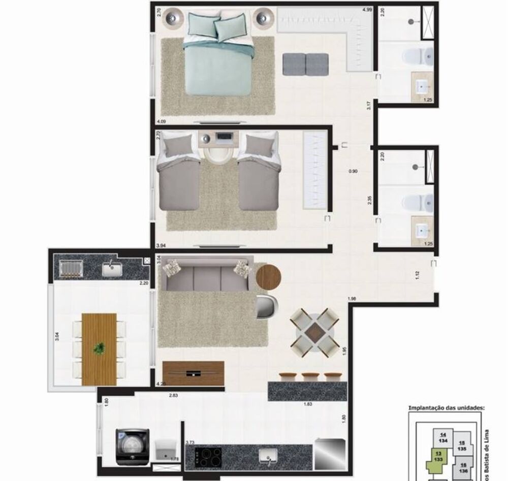 Apartamento, 2 quartos, 74 m² - Foto 4