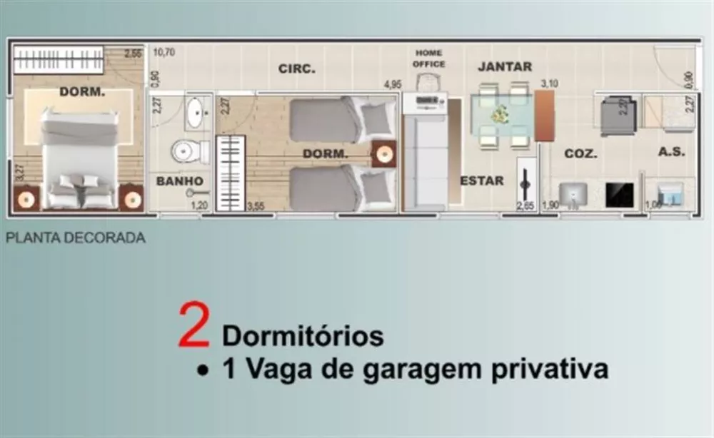 Apartamento à venda com 2 quartos, 48m² - Foto 2