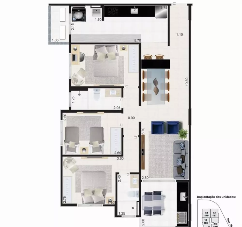 Apartamento à venda com 3 quartos, 96m² - Foto 7