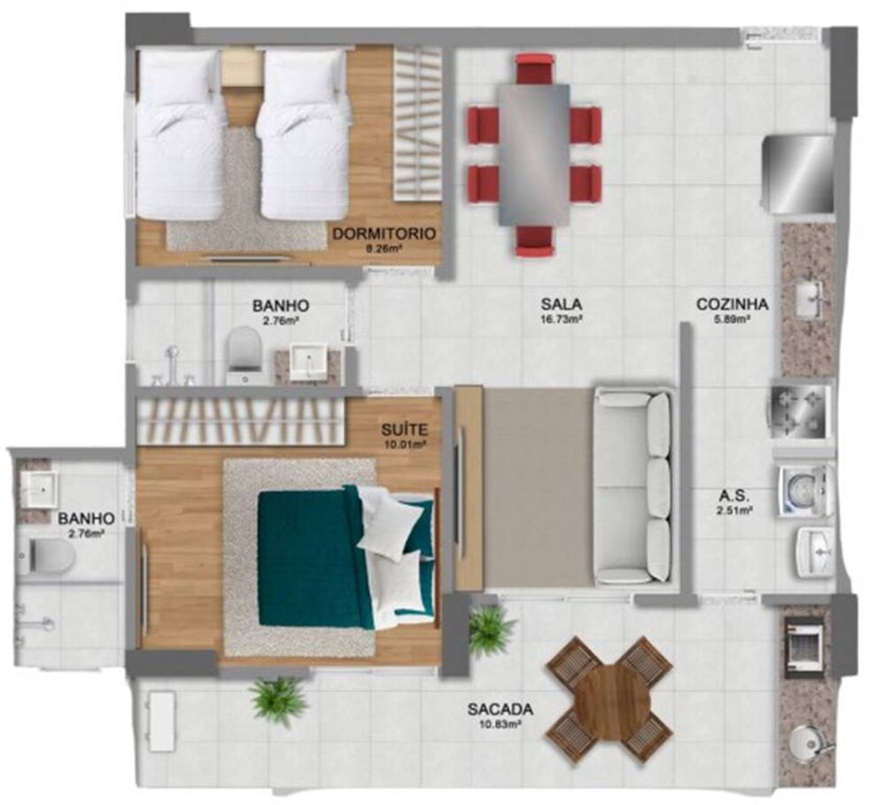 Apartamento, 2 quartos, 70 m² - Foto 3