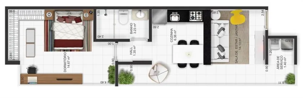 Apartamento, 1 quarto, 45 m² - Foto 8