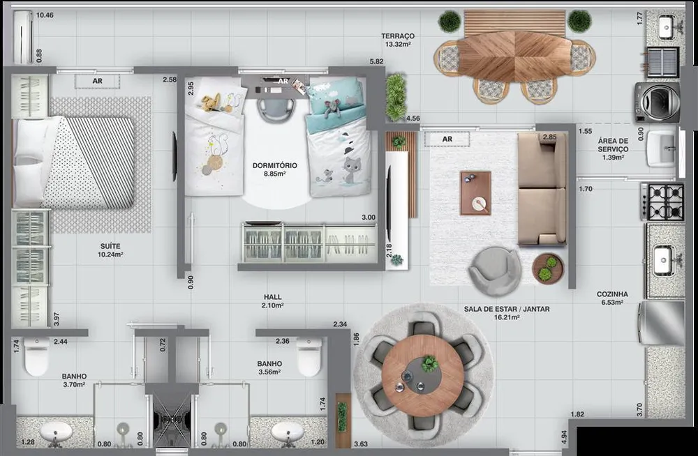 Apartamento, 2 quartos, 75 m² - Foto 3