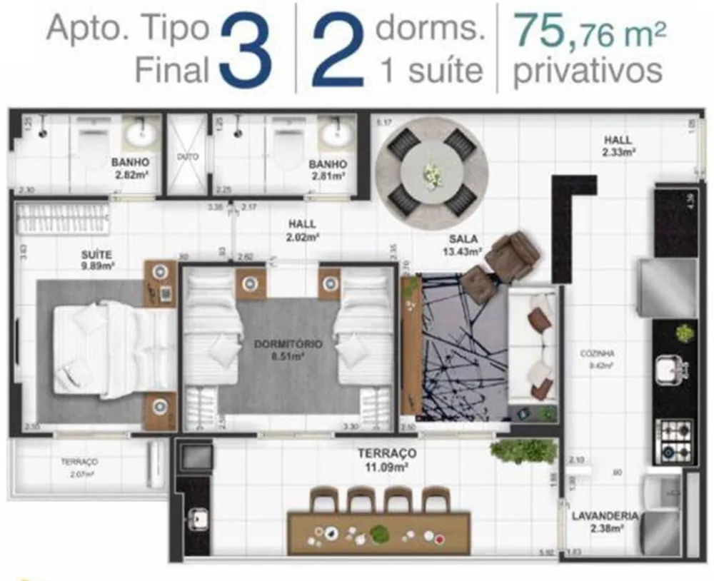 Apartamento, 2 quartos, 76 m² - Foto 6