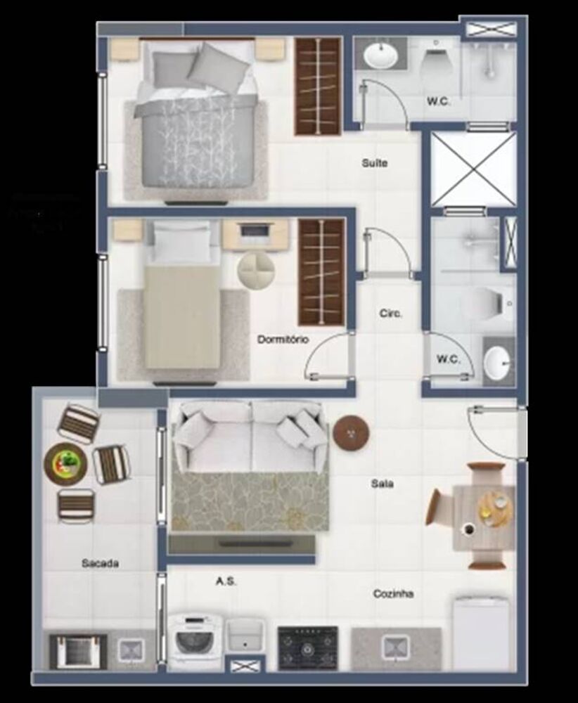 Apartamento, 2 quartos, 57 m² - Foto 3