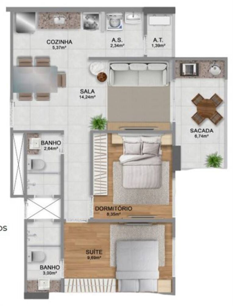 Apartamento, 2 quartos, 65 m² - Foto 4