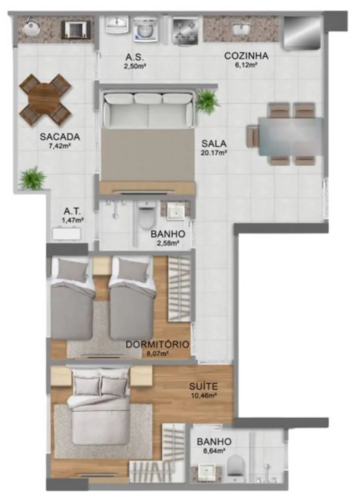 Apartamento, 2 quartos, 68 m² - Foto 5