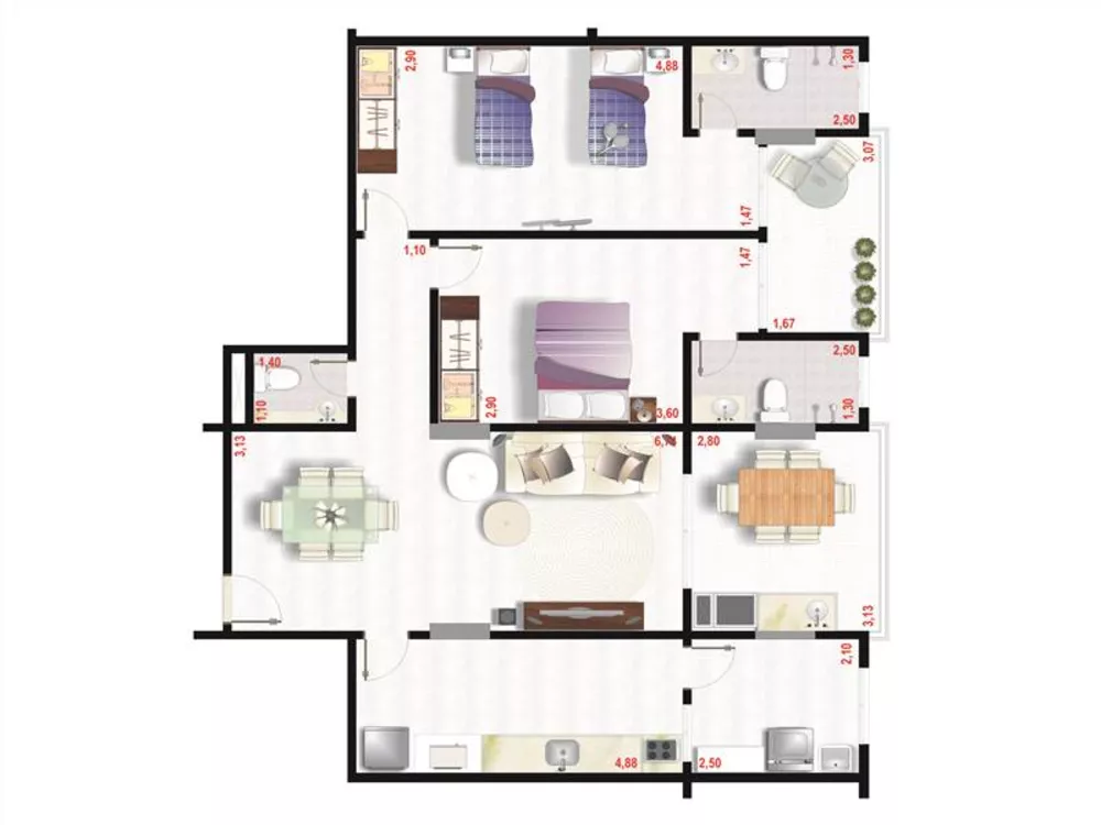 Apartamento à venda com 2 quartos, 100m² - Foto 3