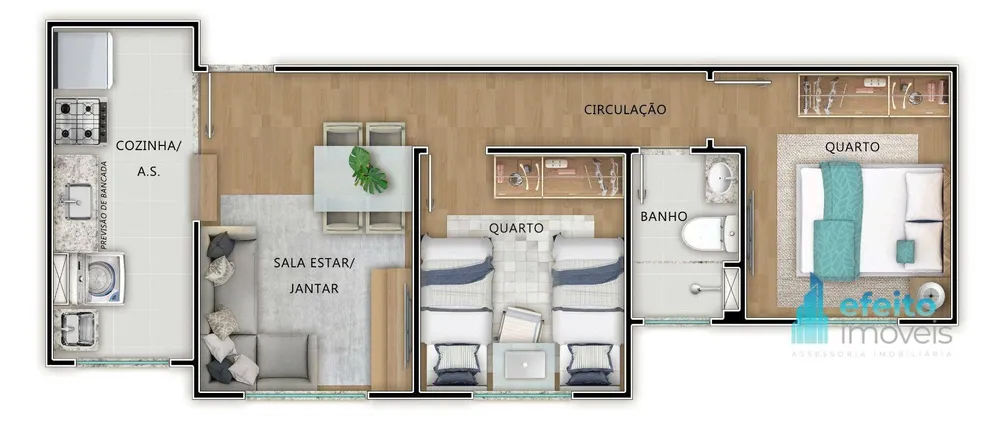 Apartamento, 2 quartos, 42 m² - Foto 2