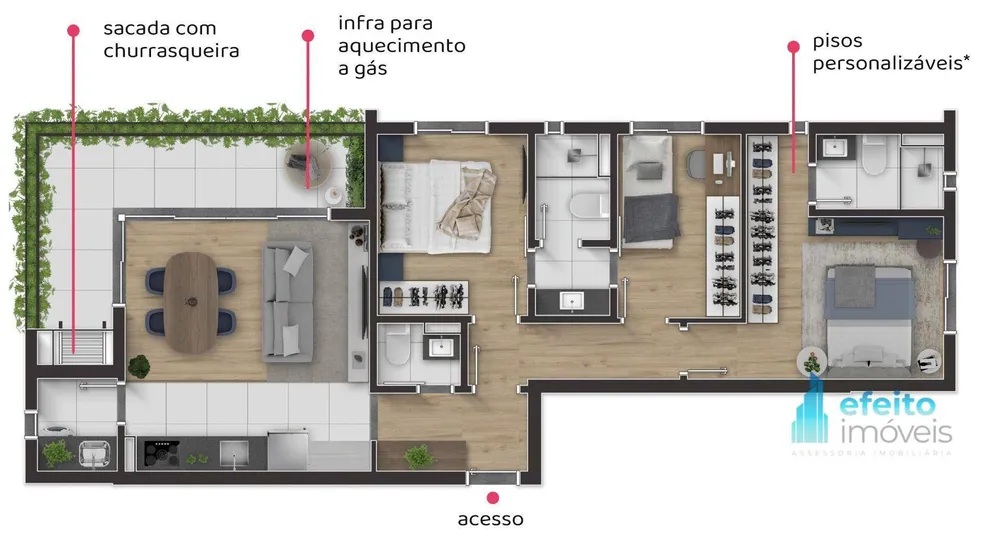 Apartamento, 3 quartos, 78 m² - Foto 4