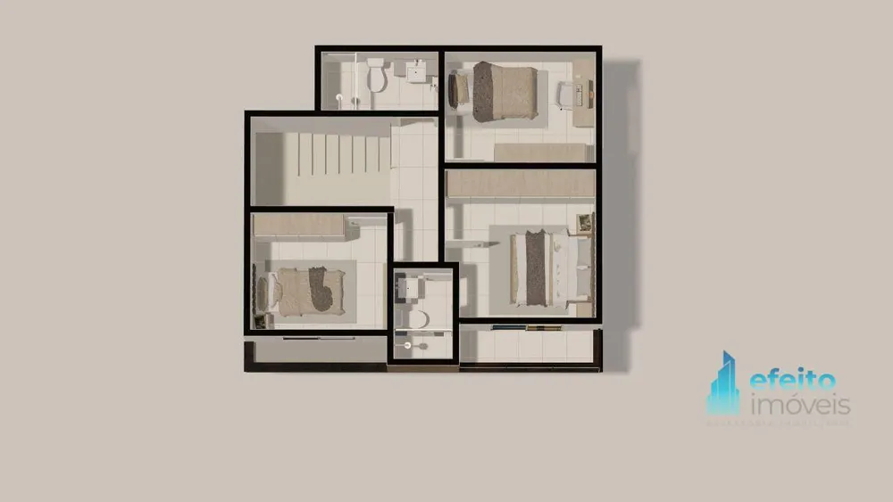 Sobrado, 3 quartos, 75 m² - Foto 2