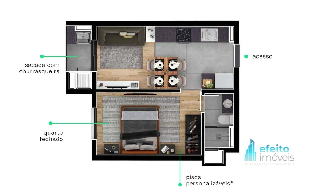 Apartamento, 1 quarto, 31 m² - Foto 3