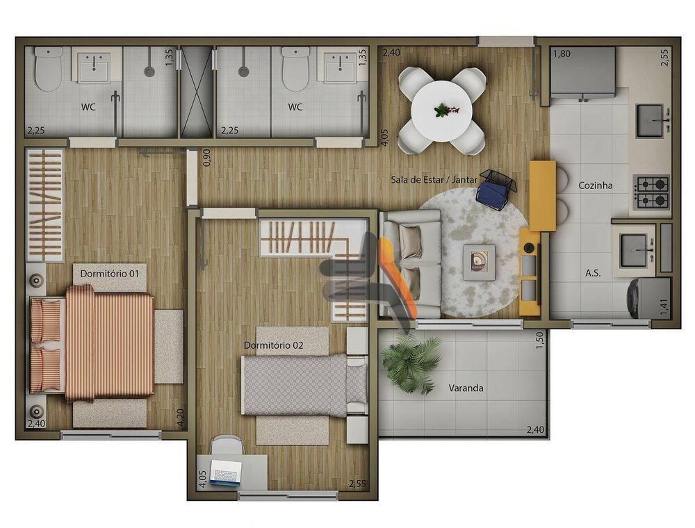 Apartamento, 2 quartos, 58 m² - Foto 11