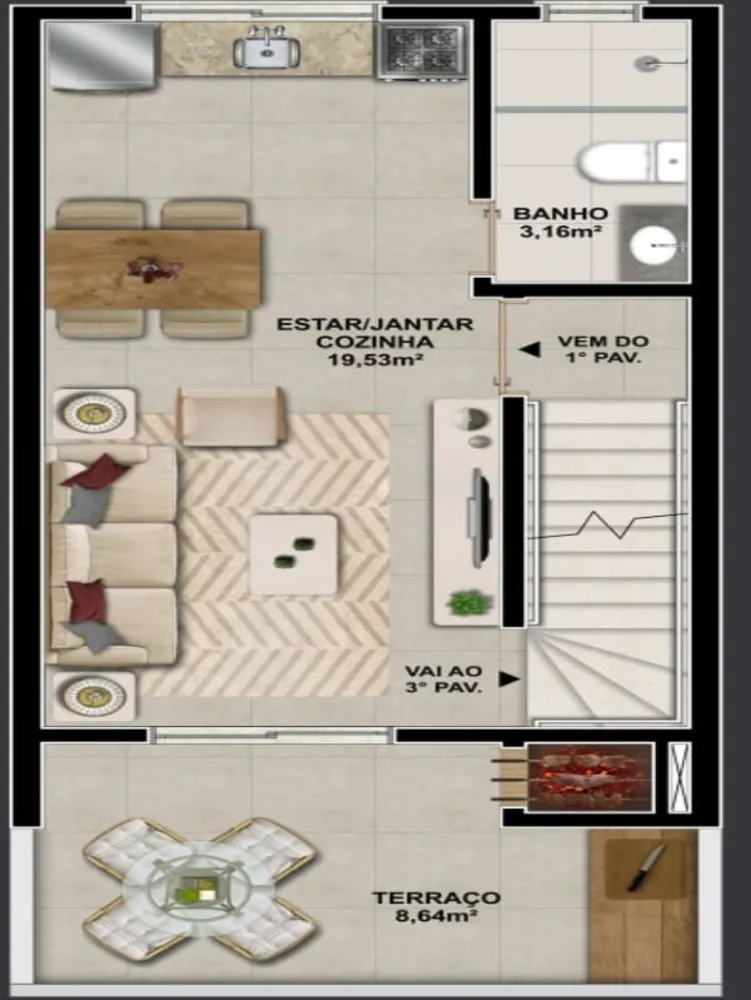 Sobrado, 2 quartos, 94 m² - Foto 2