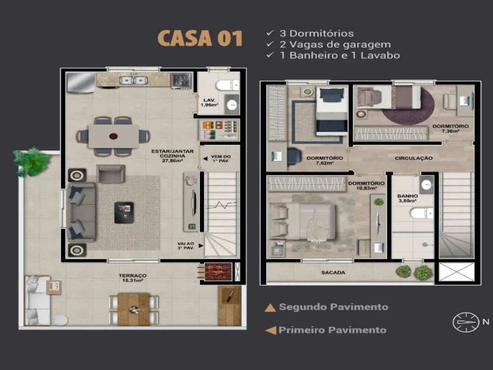 Sobrado, 2 quartos, 94 m² - Foto 3