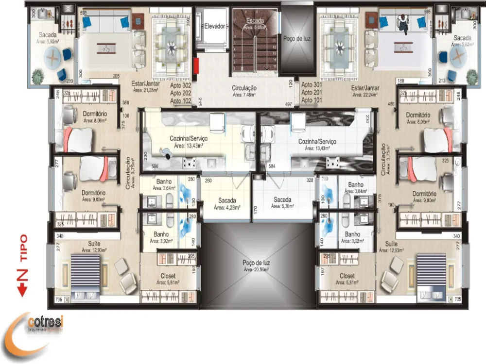 Apartamento, 3 quartos, 112 m² - Foto 2