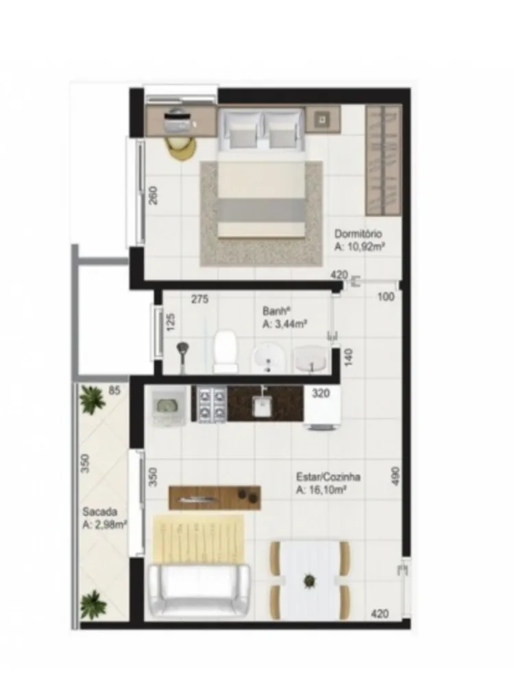 Kitnet-Studio, 50 m² - Foto 7