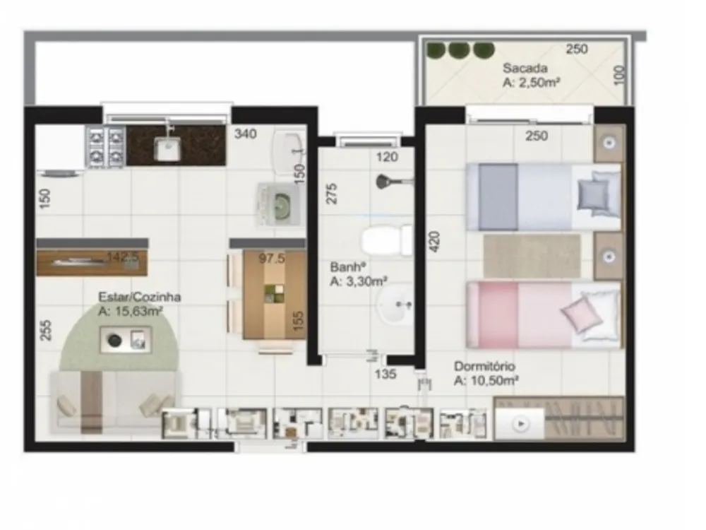 Kitnet-Studio, 50 m² - Foto 6