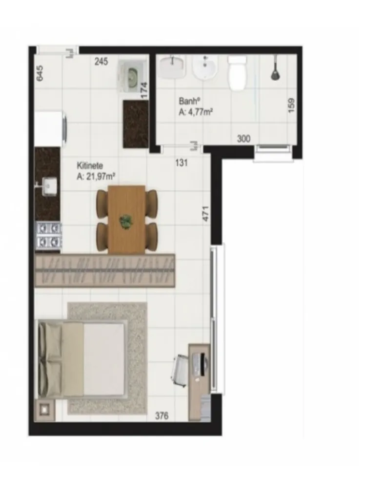 Kitnet-Studio, 50 m² - Foto 4