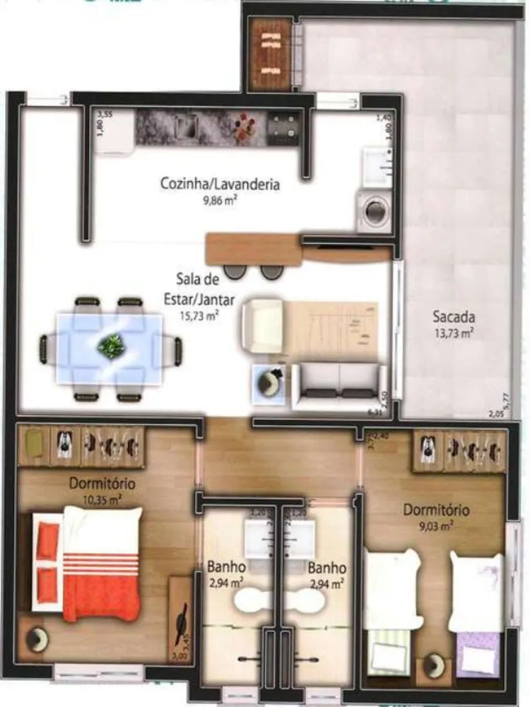 Apartamento, 2 quartos, 74 m² - Foto 7