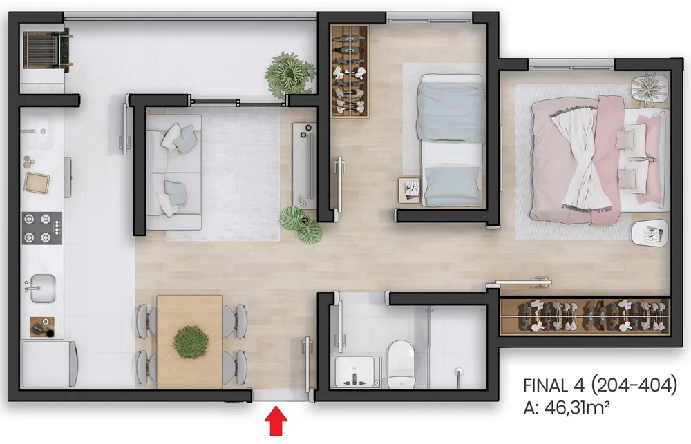 Apartamento, 2 quartos, 46 m² - Foto 8