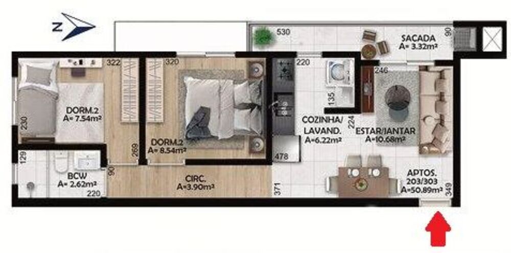 Apartamento, 2 quartos, 50 m² - Foto 3