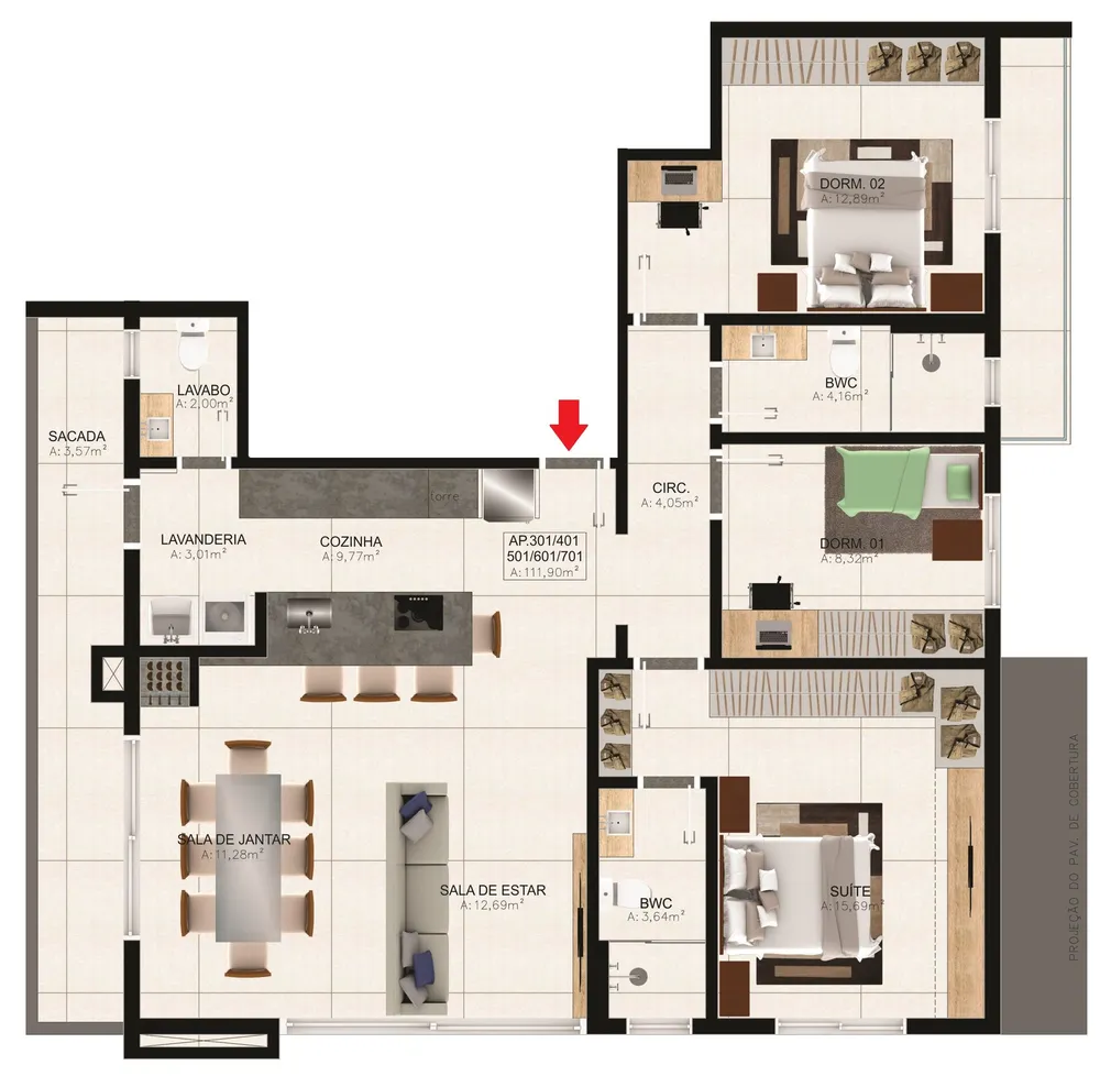 Apartamento, 3 quartos, 112 m² - Foto 6