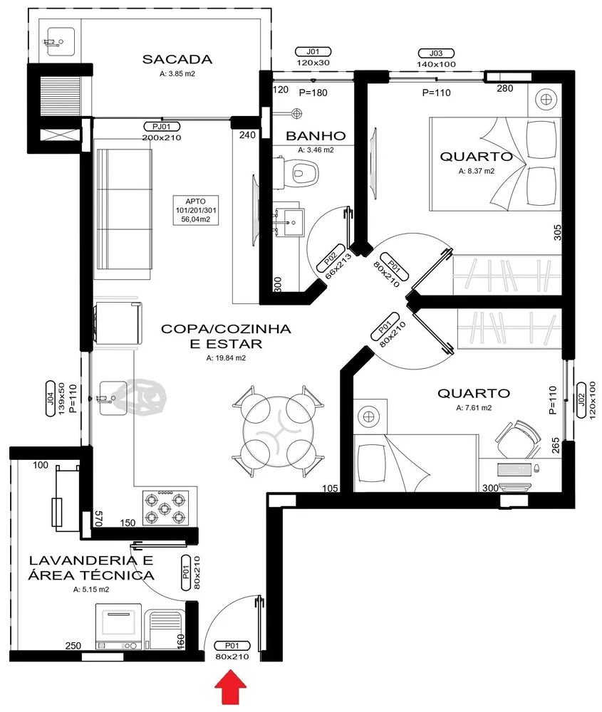 Apartamento, 2 quartos, 55 m² - Foto 4
