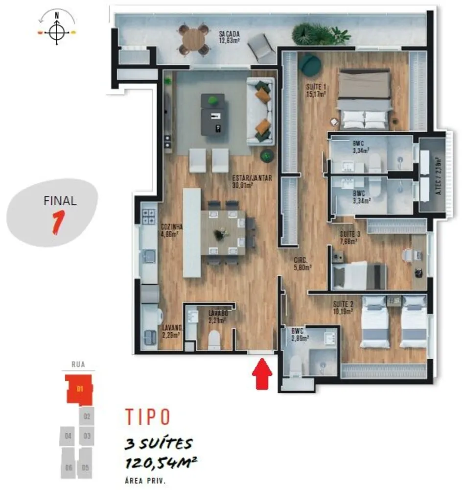 Apartamento, 3 quartos, 120 m² - Foto 11