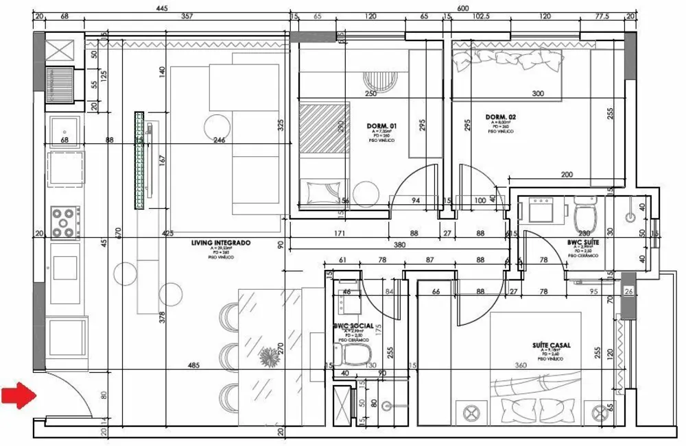 Apartamento, 3 quartos, 74 m² - Foto 1