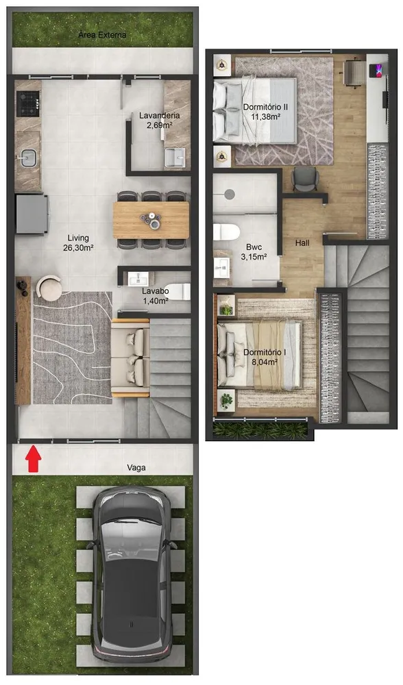 Sobrado, 2 quartos, 67 m² - Foto 12