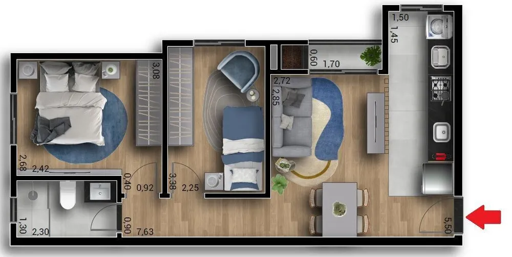Apartamento, 2 quartos, 48 m² - Foto 2