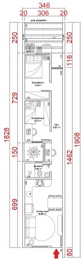 Sobrado, 2 quartos, 54 m² - Foto 7