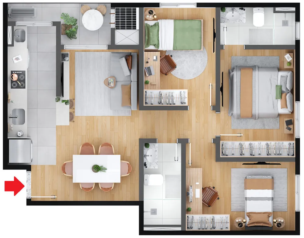 Apartamento, 3 quartos, 64 m² - Foto 13