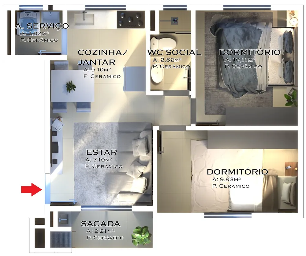 Apartamento, 2 quartos, 51 m² - Foto 9