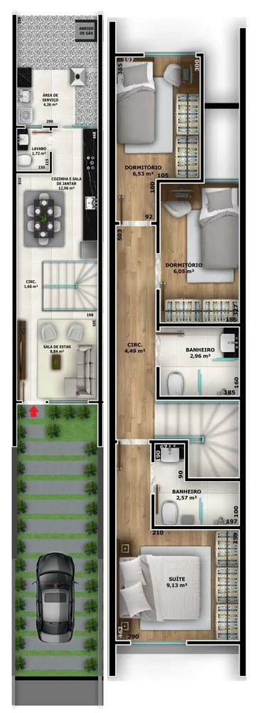 Sobrado, 3 quartos, 80 m² - Foto 3