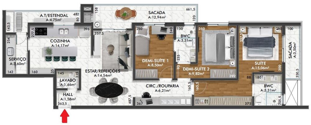 Apartamento, 3 quartos, 109 m² - Foto 11