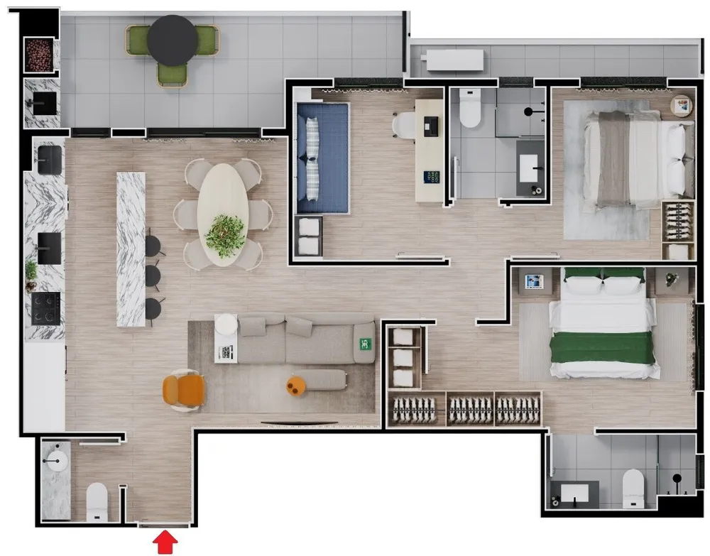 Apartamento, 3 quartos, 92 m² - Foto 6