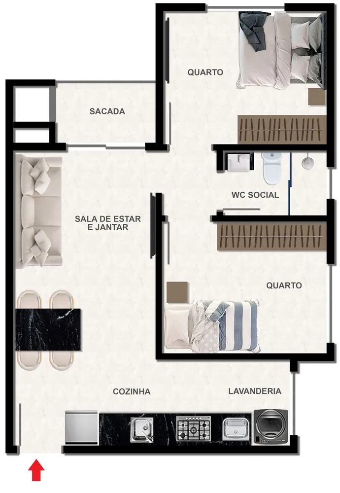Apartamento, 2 quartos, 48 m² - Foto 10