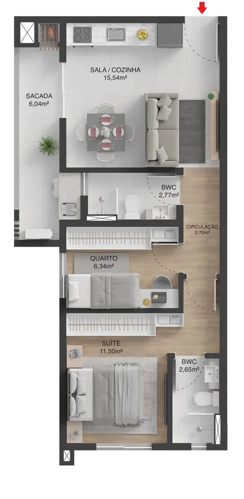 Apartamento, 2 quartos, 57 m² - Foto 17