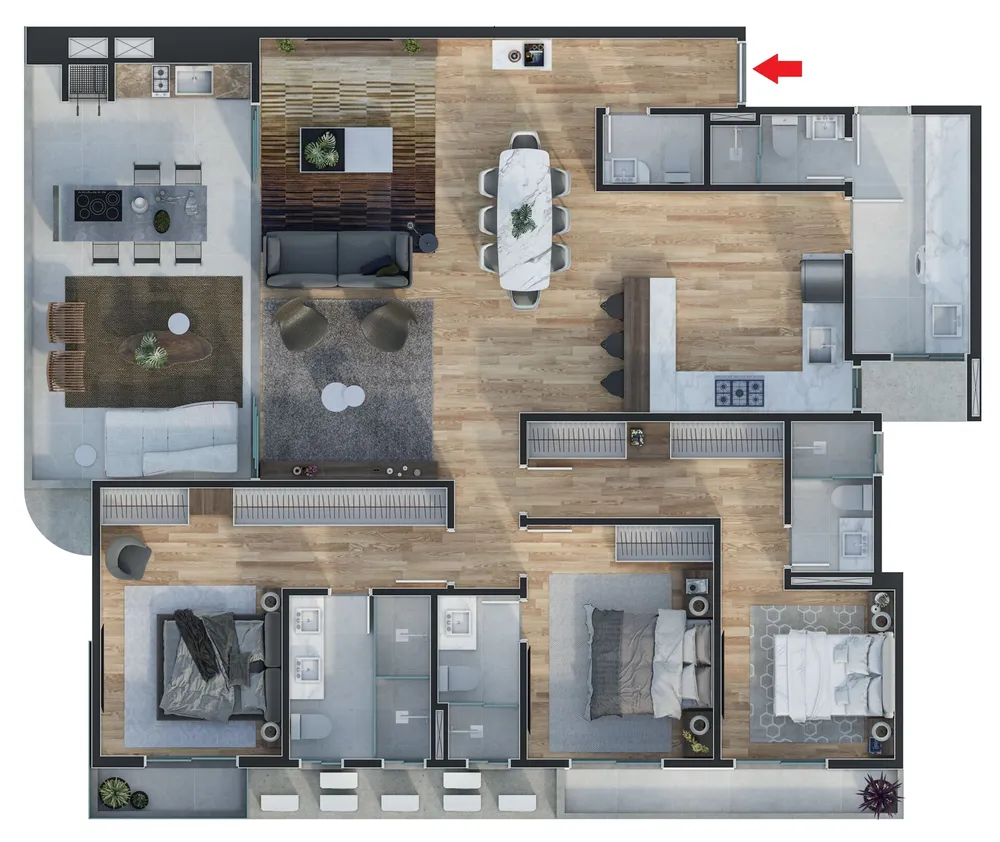 Apartamento, 3 quartos, 172 m² - Foto 6