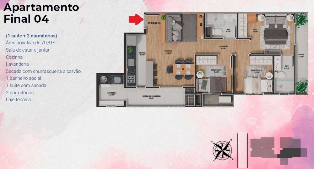 Apartamento, 2 quartos, 70 m² - Foto 3