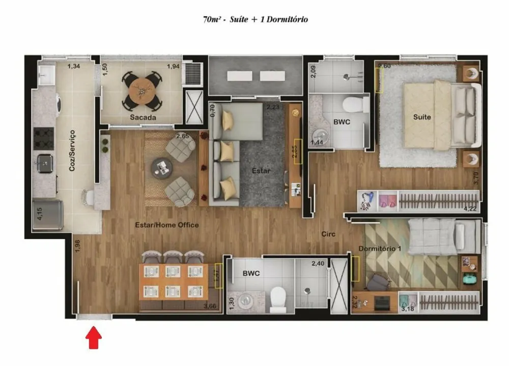 Apartamento, 2 quartos, 70 m² - Foto 8
